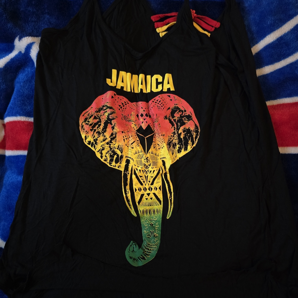 Vibrant Jamaica Elephant Graphic Tank Top